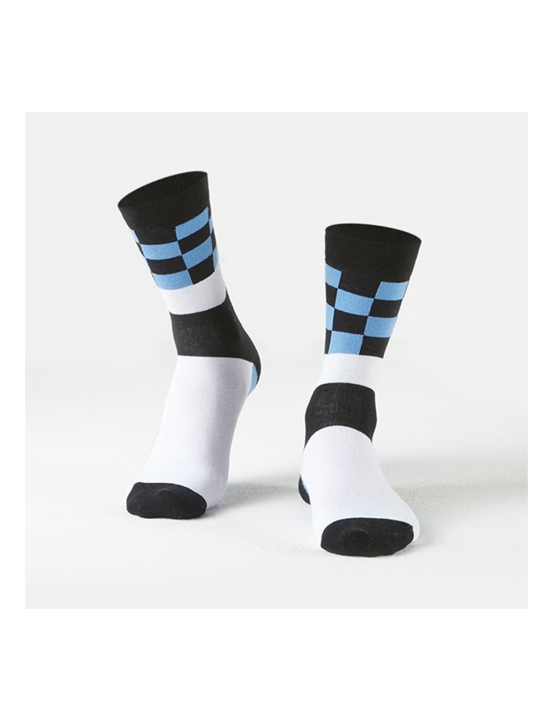 Blaue Herrensocken mit Schachbrettmuster SM36 – Online-Shop – Boutique